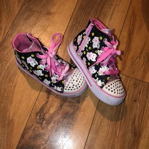 Skechers Black and Pink Kids Sneakers